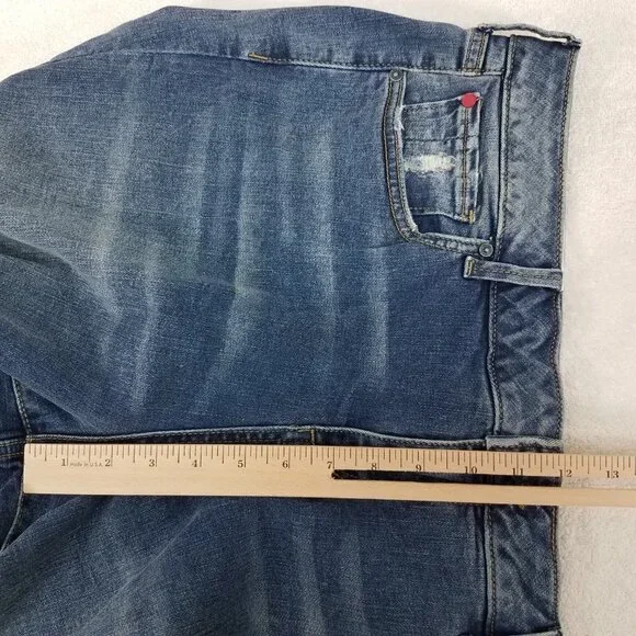 NEW SLINK Size 18 Boot Cut Curvy Denim Jeans Distressed in Erica Blue Wash Boot Cut